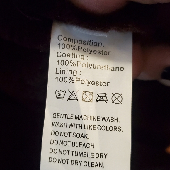 Faux fur faux leather moto jacket. Sz med. Purple. - Picture 7 of 8